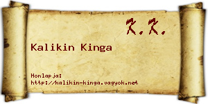 Kalikin Kinga névjegykártya