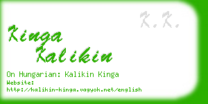kinga kalikin business card